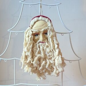 Old World Santa Ornament With Yarn Beard and Brows